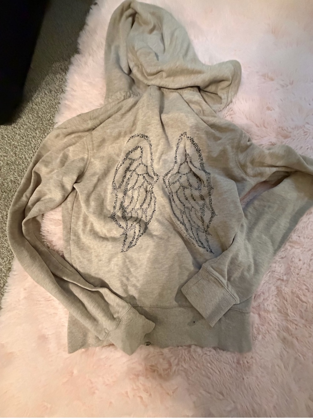⭐️Victoria's Secret Beige Hoodie with Embellished Wing Design
